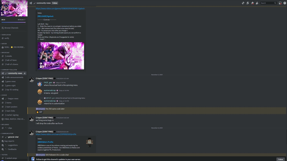 Egolock Roblox Discord server