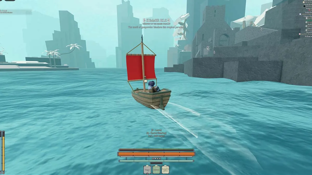 Roblox Deepwoken character sailing