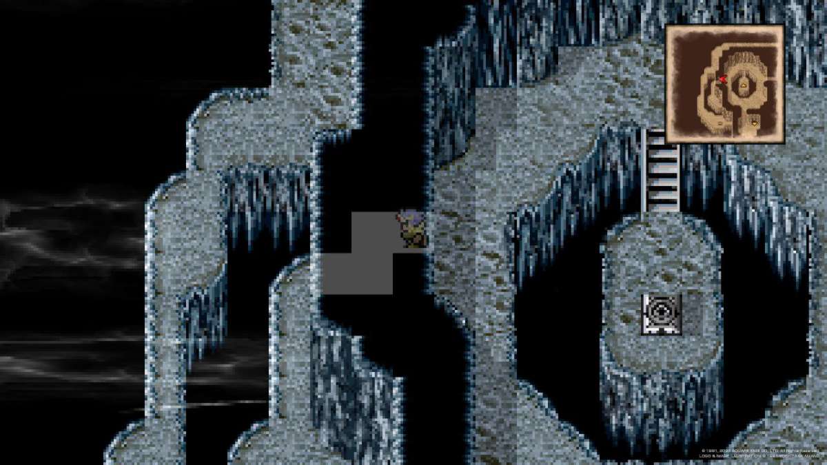 Cecil Harvey stands in the secret path to Murasame on Lunar Subterrane in Final Fantasy IV.