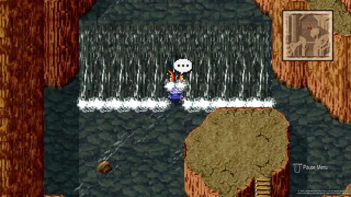 Cecil Harvey approaches the Octomammoth's tentacles in the Subterranean Lake in Final Fantasy IV.