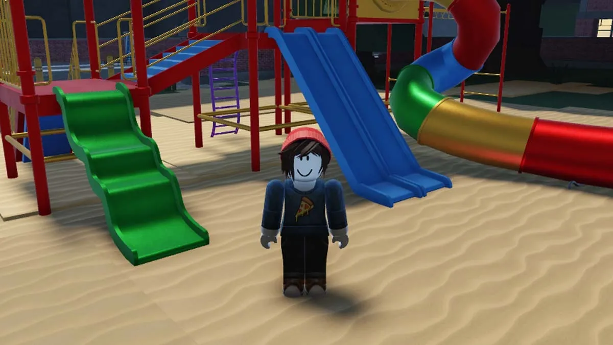 Player at the playground at Fiction Battlegrounds Roblox