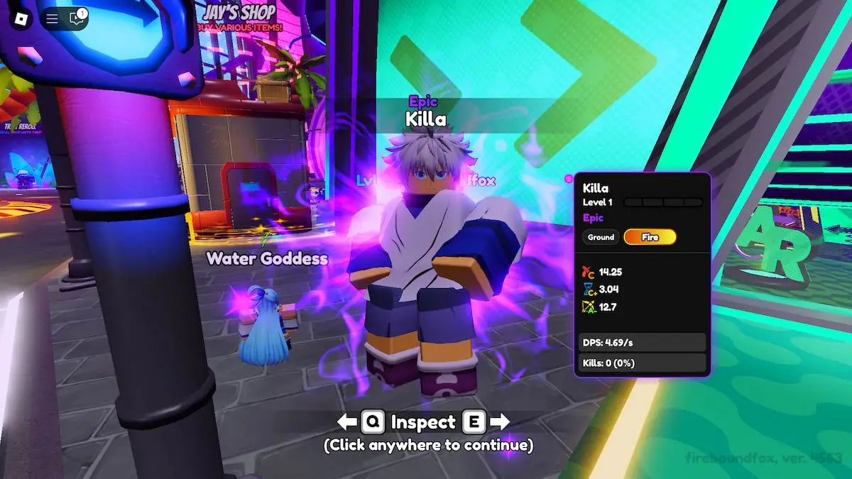 Killa in Anime Reborn on Roblox.