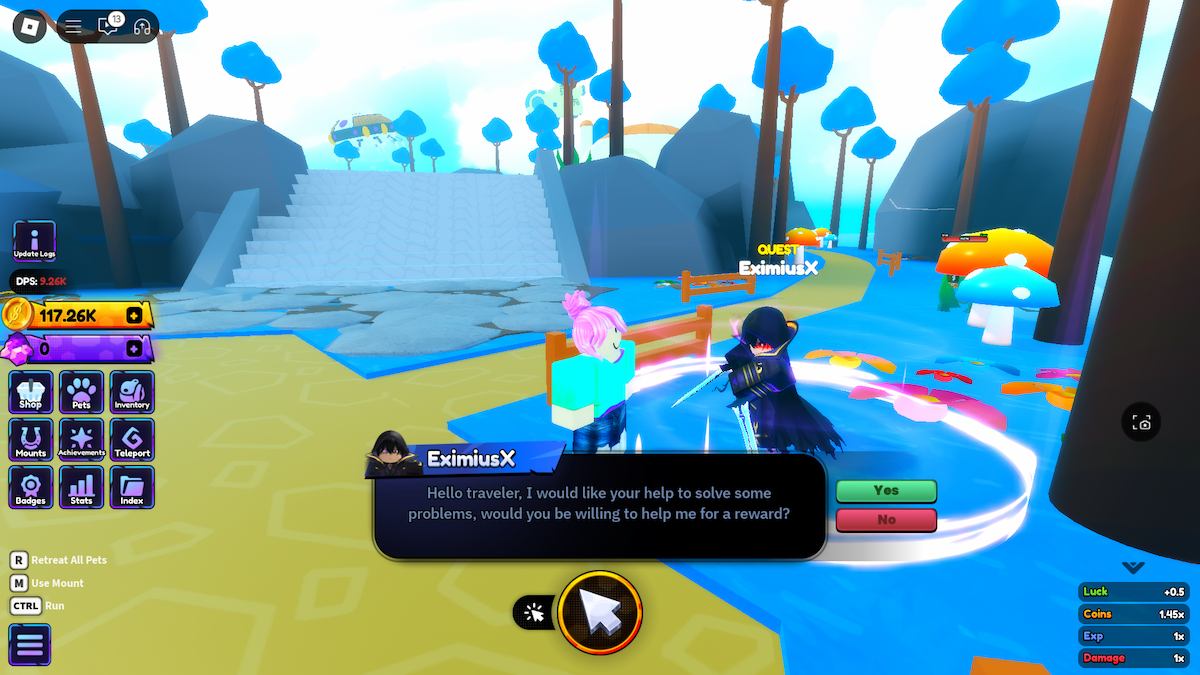 The quest giver in Anime Shadow on Roblox.