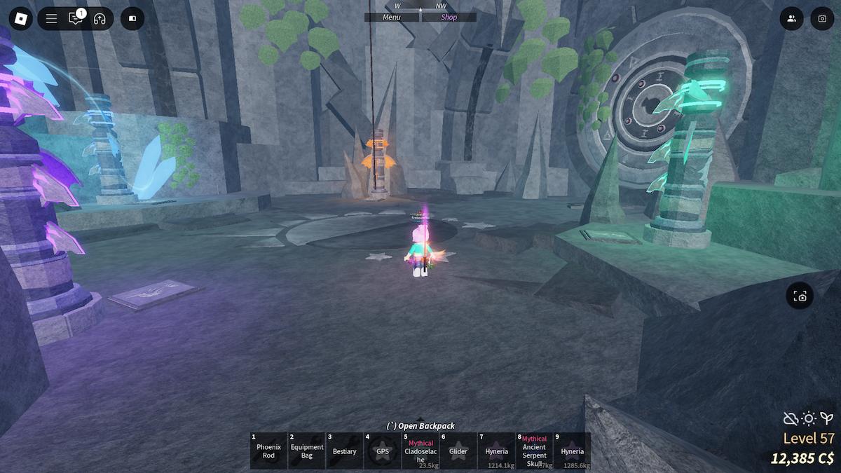 The entrance to the Ancient Vault in Fisch on Roblox.