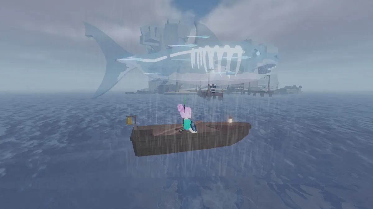 A Phantom Megalodon in Roblox Fisch.