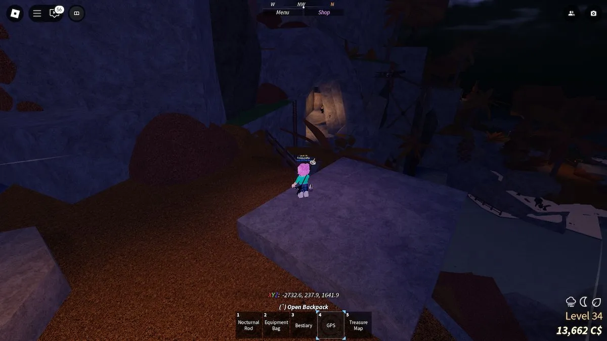 The entrance to the skull eye in Fisch on Roblox.