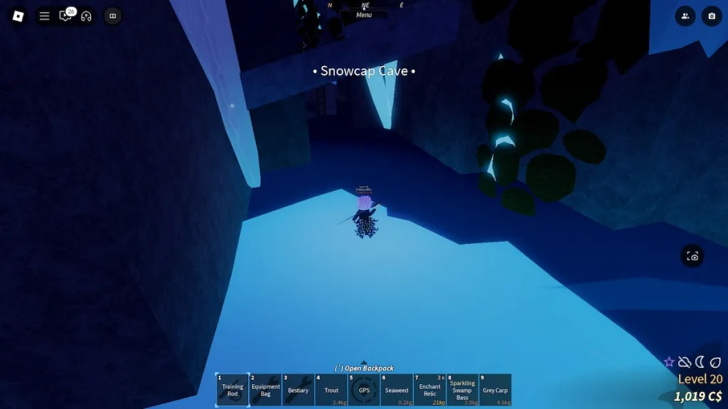 Snowcap Cave in Fisch on Roblox.