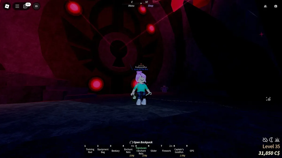 The door to The Depths in Vertigo in Fisch on Roblox.