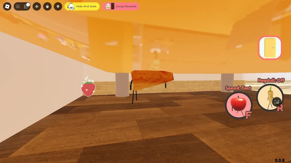 The strawberry under the fridge in Secret Staycation on Roblox.