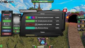 The traits list in Roblox Tower Defense RNG.