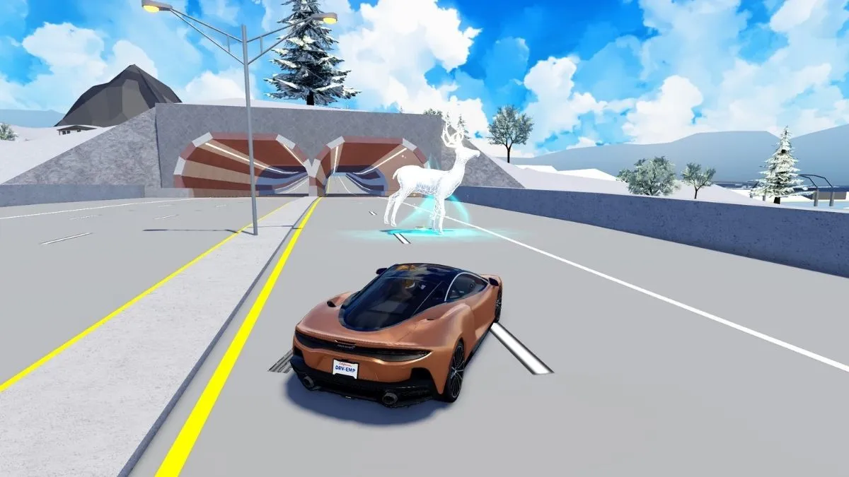 Reindeer in front of Bridge in Driving Empire