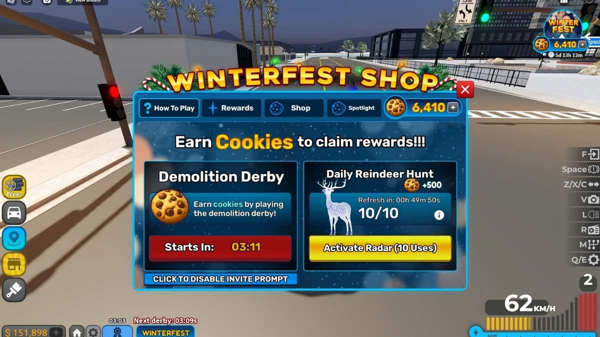 Driving Empire's Winterfest shop