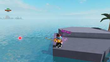 A player holding a rod in Go Fishing