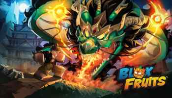 A player fighting a dragon in Blox Fruits