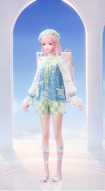 Nikki is wearing her Flowing Colors outfit
