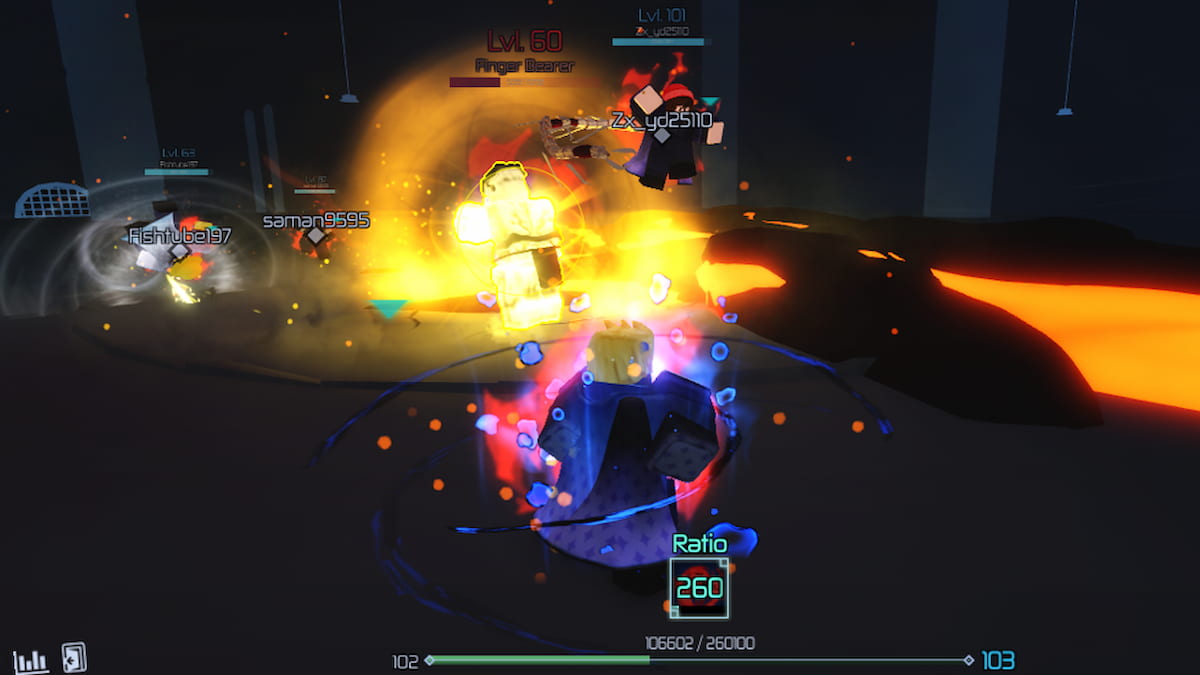 A player fighting a boss in a raid