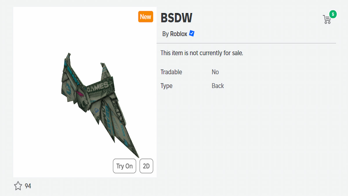 The BSDW Item in Roblox