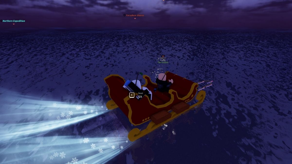 Sailing on the Limited Edition Sledge in Fisch Roblox.