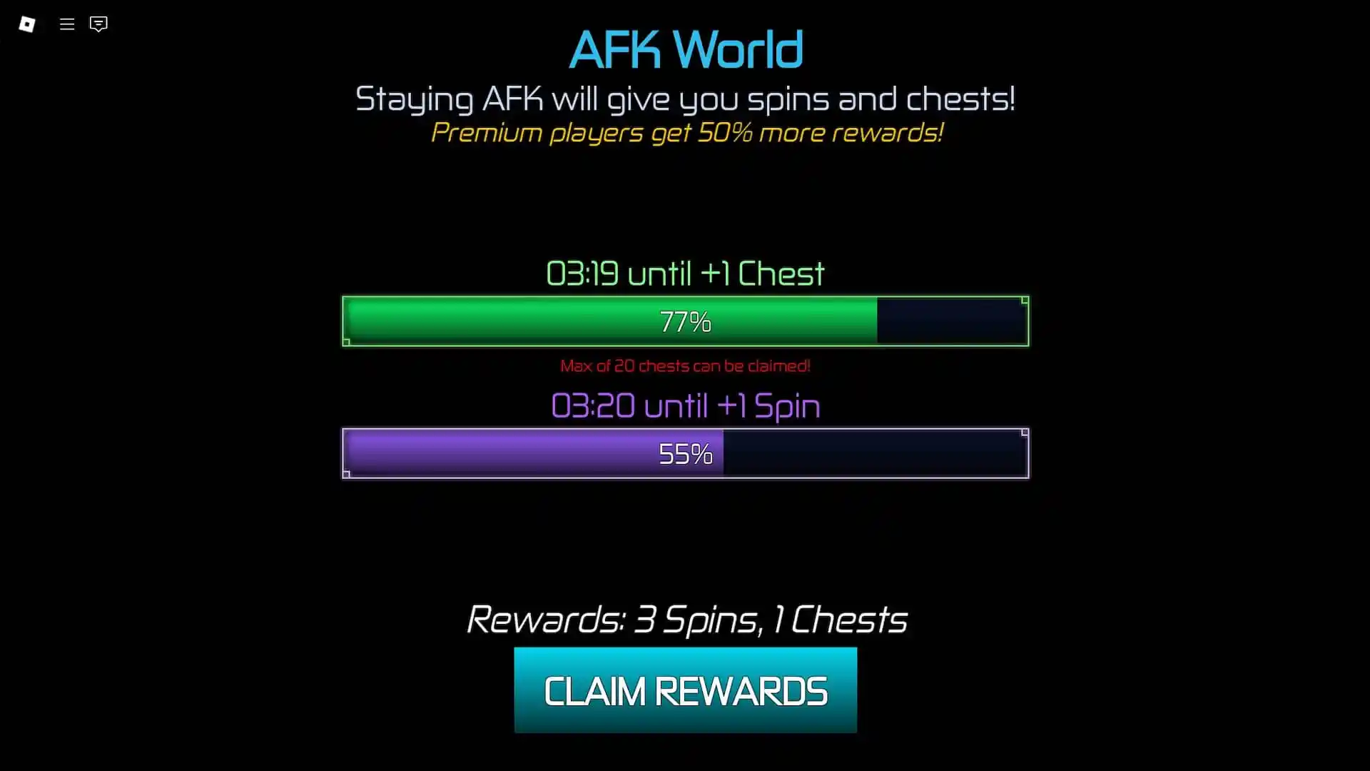 AFK World Spin rewards in Jujutsu Infinite