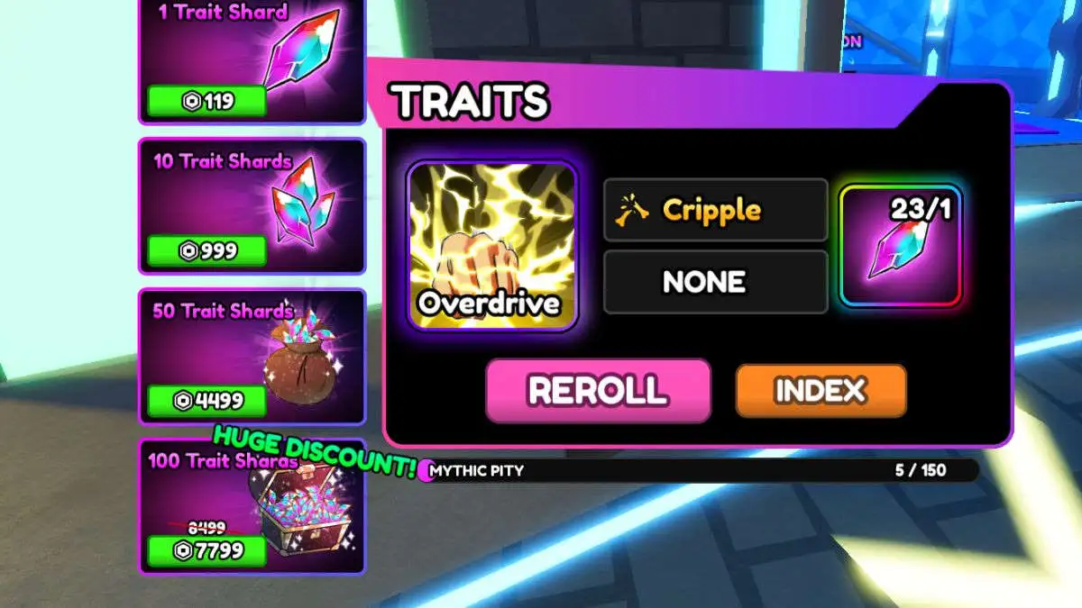 Overdrive power with Cripple feature in Anime Multiverse Roblox