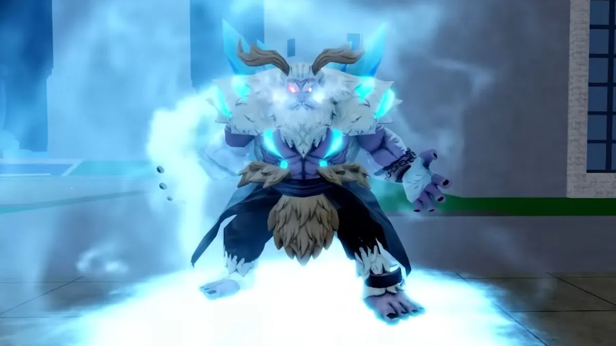 Player transformed into Yeti in Blox Fruits.