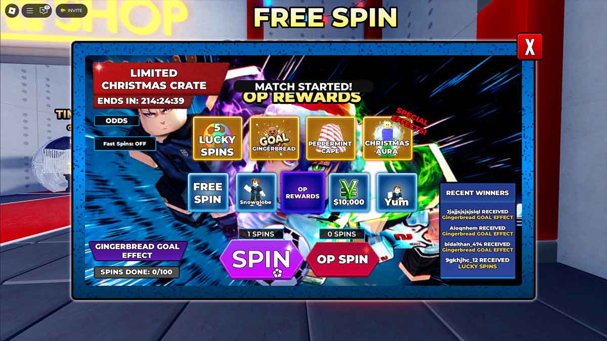 Blue Lock Rivals Christmas Event spin