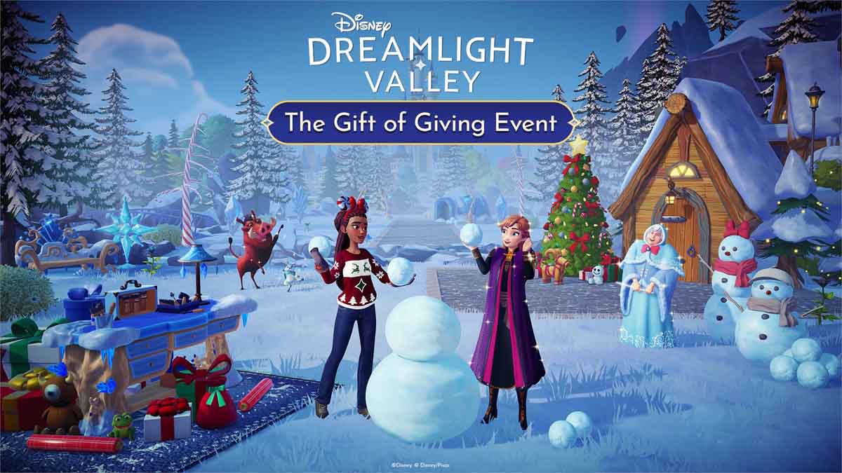 The Gift of giving Event banner featuring various Disney characters.