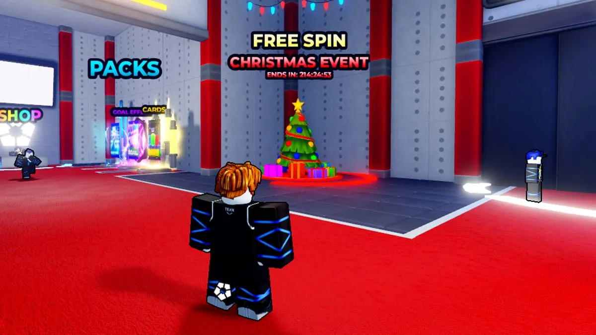 Blue Lock Rivals player looking at Christmas Event spin