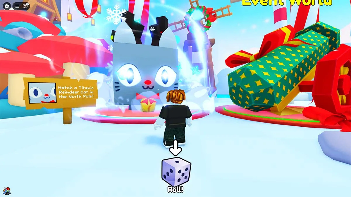 PETS GO player looking at Titanic Reindeer Cat