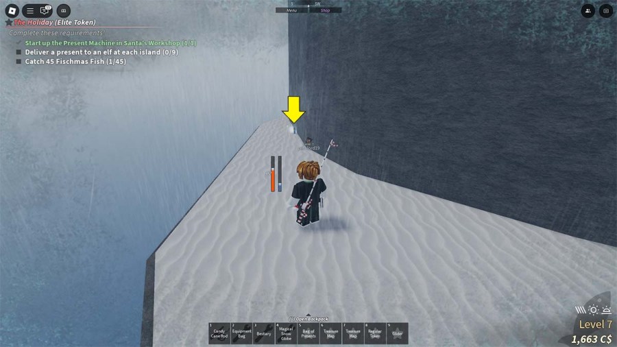 Fisch player looking at Avalanche Totem