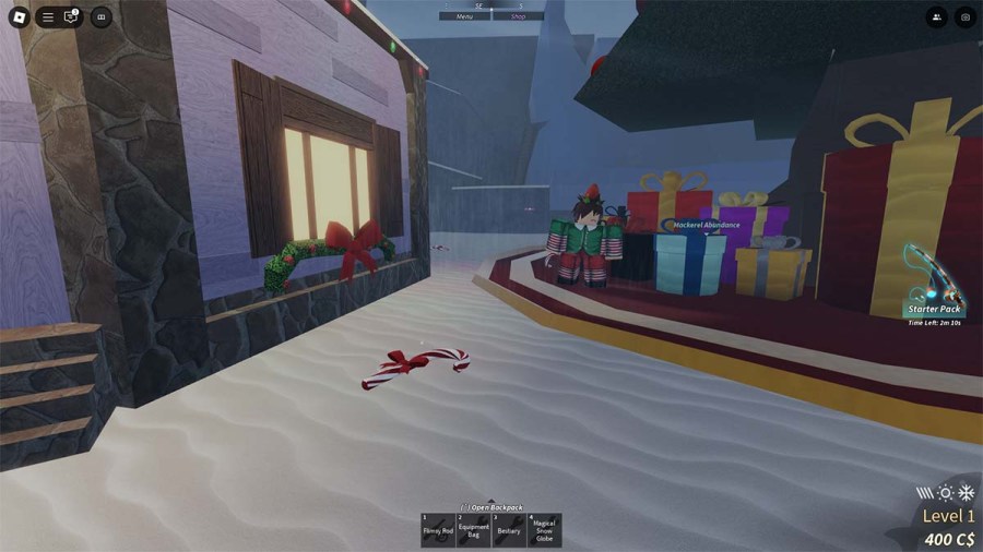 Fisch candy trail left by Runaway Elf