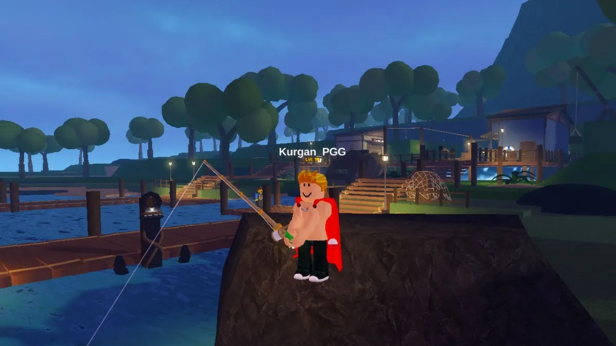 Player fishing on Kohana Island in Fish It Roblox