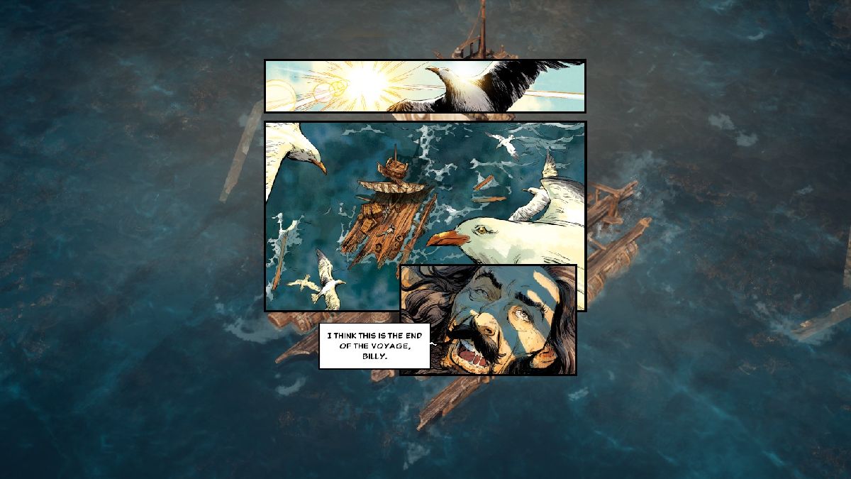 James Flint contemplates his survival changes with Billy Bones in Flint: Treasure of Oblivion.