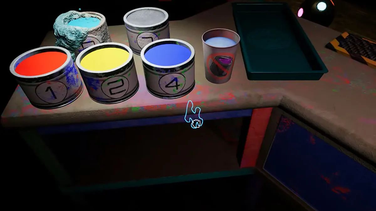 Puzzle piece under a table in FNAF Help Wanted 2.