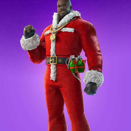 Shaquille O'Neal dressed up as Santa in Fortnite Winterfest 2024