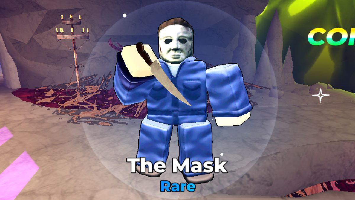The Mask summon screen on Roblox Horror Tower Defense.