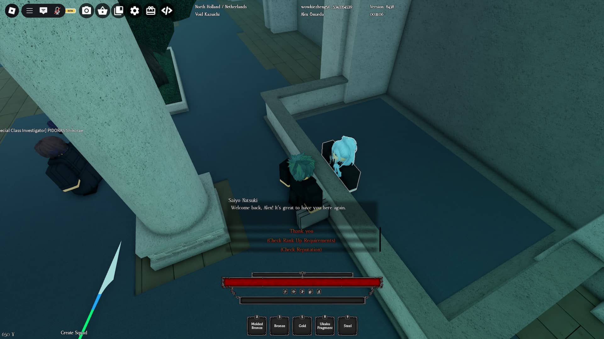 player talking to the receptionist in the ccg building in ghoul re