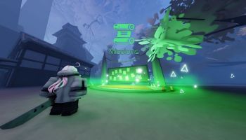 Player in front of the Missions portal in Jujutsu Infinite