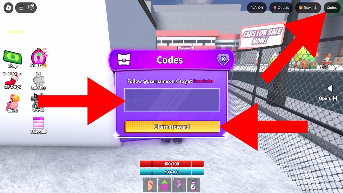 How to redeem Baddies codes