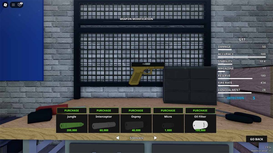 Notoriety PAYDAY Roblox weapon silencer