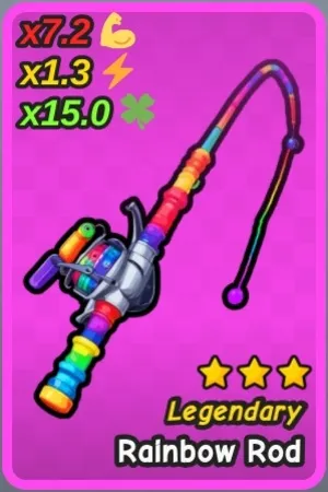 Rainbow Rod in the Go Fishing Roblox experience