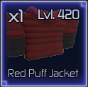 red puff jacket item in jujutsu infinite