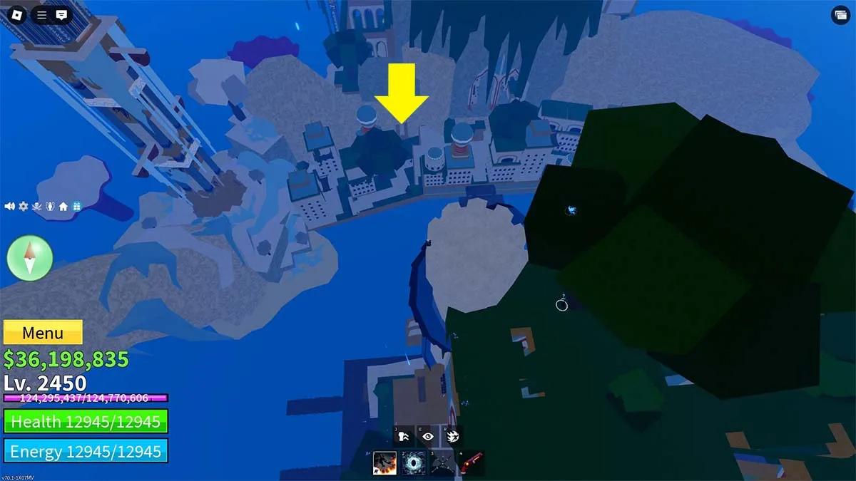 Blox Fruits location of Submarine in Tiki Outpost