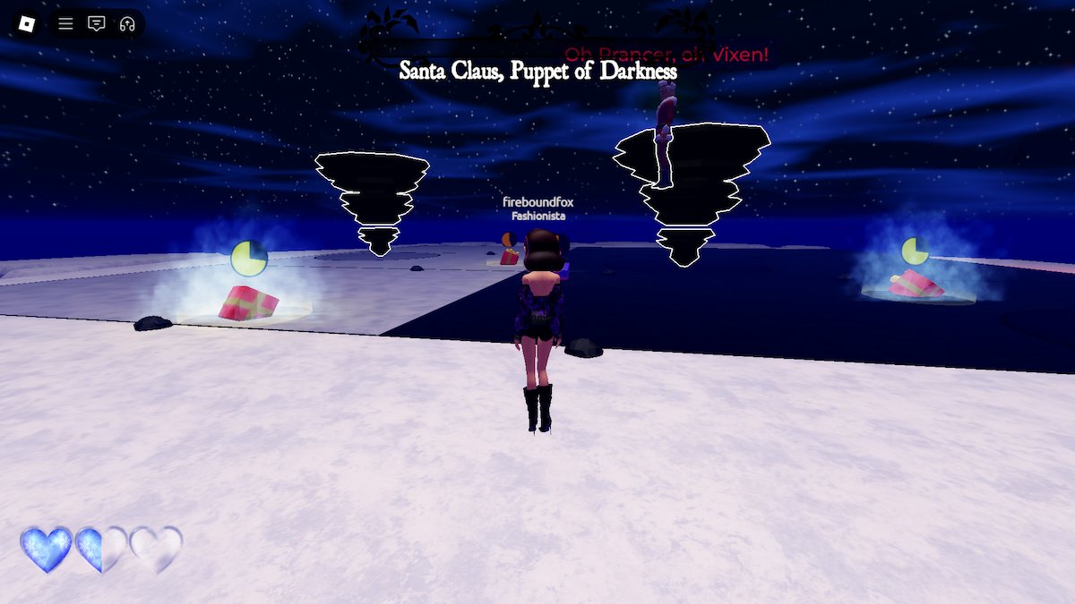 Fighting Santa Claus, Puppet of Darkness in DTI's Christmas Event, Chapter 3.