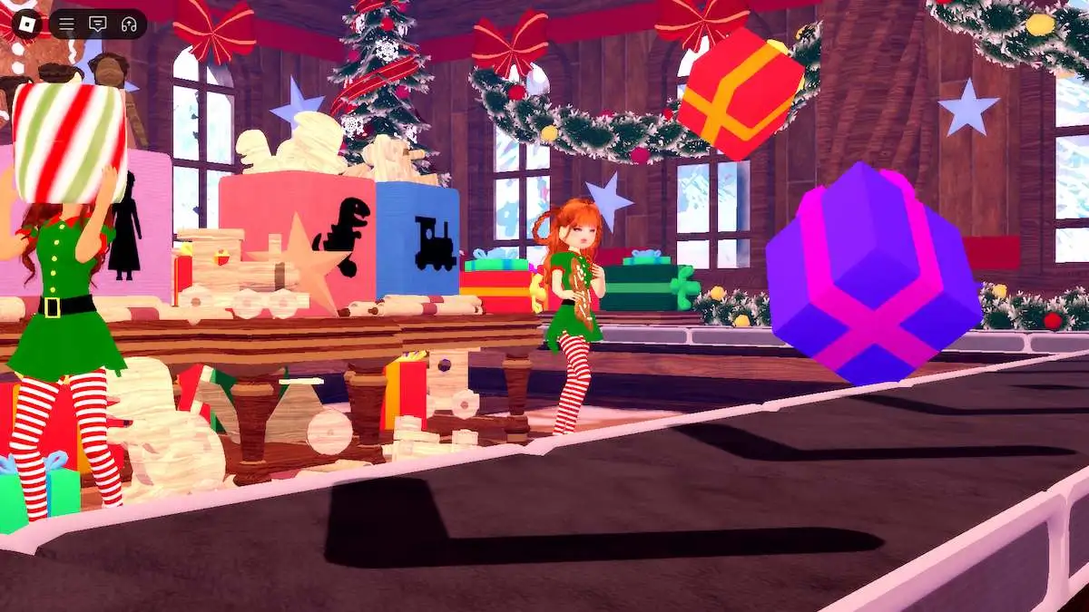 Santa’s Workshop in the Roblox Dress to Impress Christmas event quest 2024.