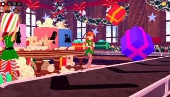 Santa's Workshop in the Roblox Dress to Impress Christmas event quest 2024.