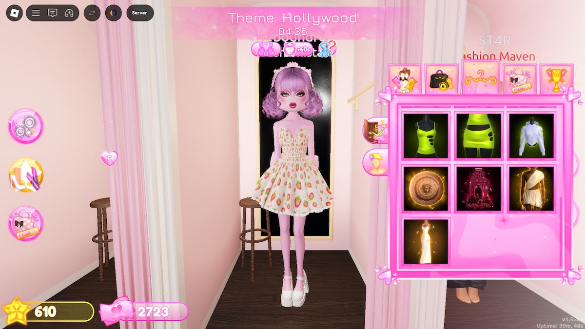 The wardrobe in Roblox Dress to Impress (DTI).