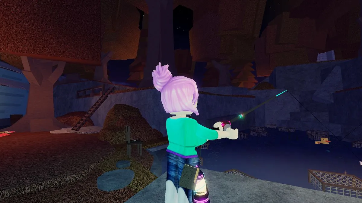 Fishing for Mythical Driftwood in Roblox Fisch.