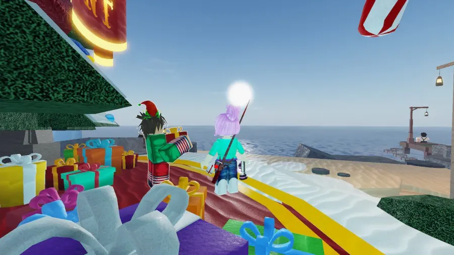 The gift box bobber in Roblox Fisch.