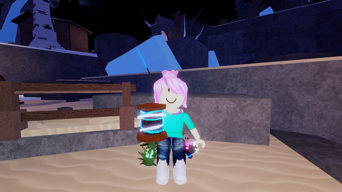 Avatar holding Magic Thread in Roblox Fisch.